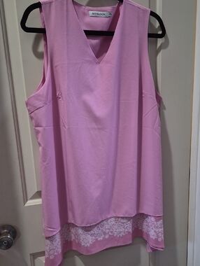 MISSLOOK Lavender Sleeveless V-Neck Camisole with Lace Hem